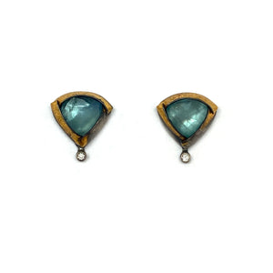 Sky Blue Kyanite and Diamond Studs-Earrings-Austin Titus-Pistachios
