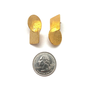 Small Axis Earrings - Yellow Gold Vermeil-Earrings-Heather Guidero-Pistachios