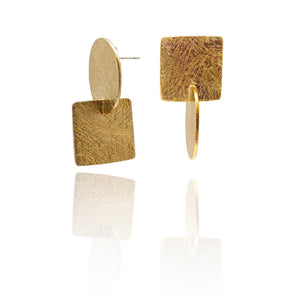Small Axis Earrings - Yellow Gold Vermeil-Earrings-Heather Guidero-Pistachios