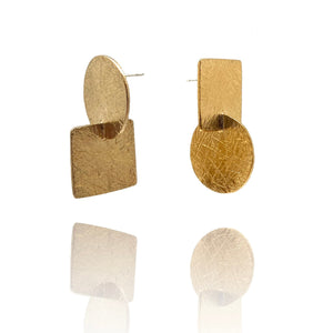 Small Axis Earrings - Yellow Gold Vermeil-Earrings-Heather Guidero-Pistachios