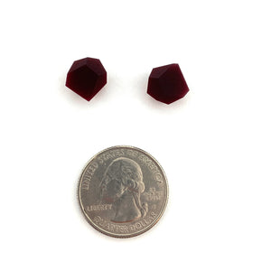 Small Deep Red Crystal Studs-Earrings-Fruit Bijoux-Pistachios