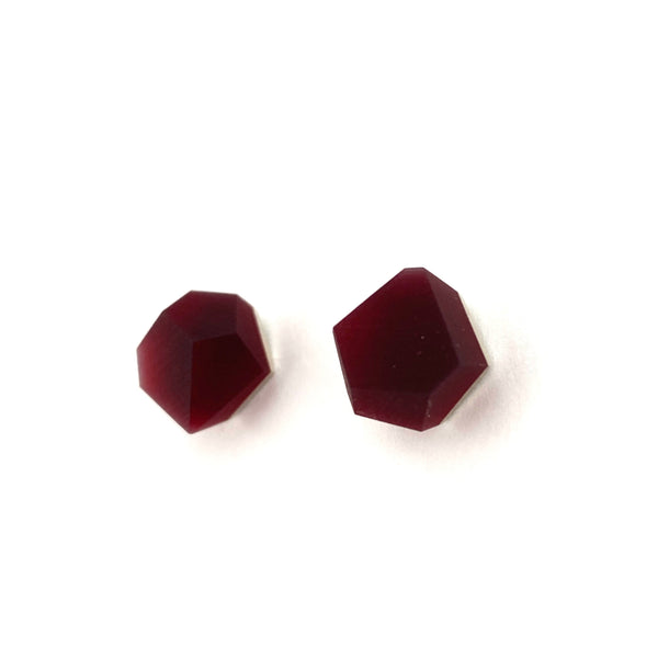 Small Deep Red Crystal Studs Earrings Fruit Bijoux Pistachios