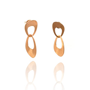 Small Interlocking Petal Earrings - Rose Gold Vermeil-Earrings-Heather Guidero-Pistachios