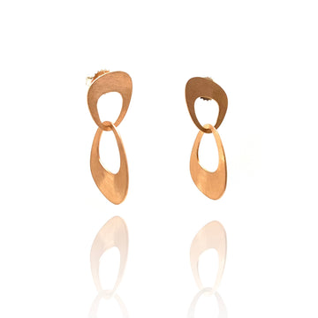 Small Interlocking Petal Earrings - Rose Gold Vermeil