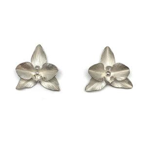 Small Orchid Stud Earrings-Earrings-Huiyu Chiu-Pistachios