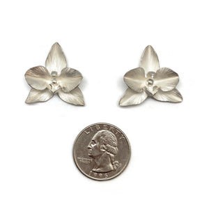 Small Orchid Stud Earrings-Earrings-Huiyu Chiu-Pistachios