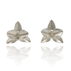 Small Orchid Stud Earrings-Earrings-Huiyu Chiu-Pistachios
