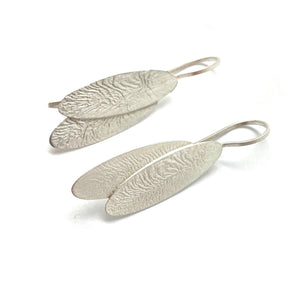 Small Riticulated Silver Doublet Earrings-Earrings-Anna Krol-Pistachios