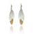 Small Riticulated Silver and Gold Triplet Earrings-Earrings-Anna Krol-Pistachios