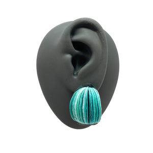 Small Teal Blue Bud Earrings-Earrings-Naoko Yoshizawa-Pistachios