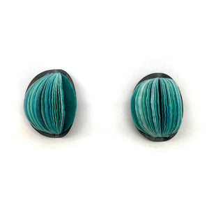 Small Teal Blue Bud Earrings-Earrings-Naoko Yoshizawa-Pistachios