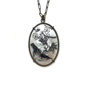 Snake and Bird Pendant-Necklaces-Kelly Jean Conroy-Pistachios