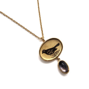 Songbird Droplet Necklace-Necklaces-Anna Bankuti-Pistachios
