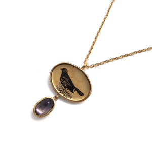 Songbird Droplet Necklace-Necklaces-Anna Bankuti-Pistachios