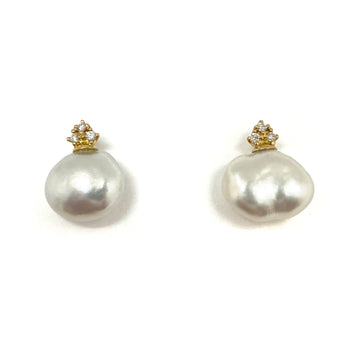 South Sea Pearl and Diamond Studs