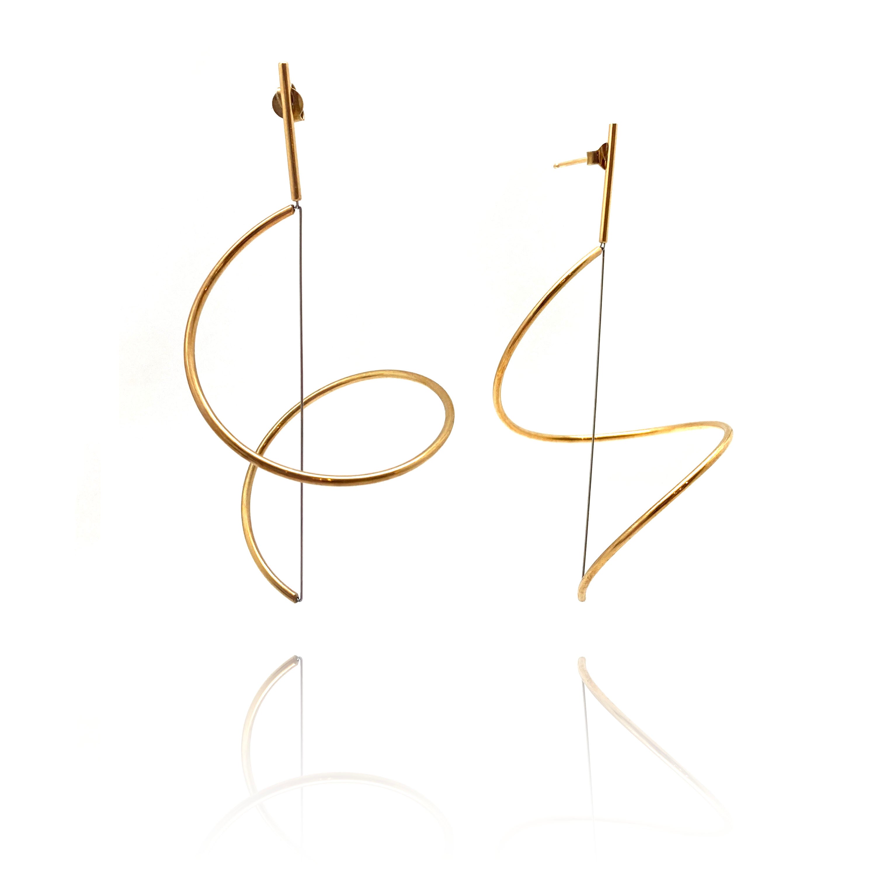 Spiral Drop Earrings Large - Gold | Pistachios