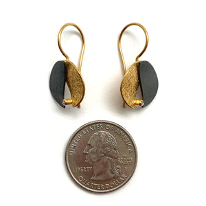 Split Black and Gold CZ Earrings-Earrings-Manuela Carl-Pistachios