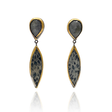 Spotted Jasper and Gold Earrings