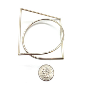 Square Architecture Bangle Bracelet - Silver-Bracelets-Yoko Takirai-Pistachios