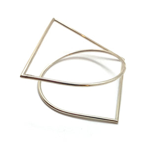 Square Architecture Bangle Bracelet - Silver-Bracelets-Yoko Takirai-Pistachios