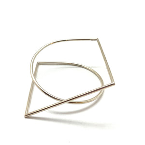 Square Architecture Bangle Bracelet - Silver-Bracelets-Yoko Takirai-Pistachios