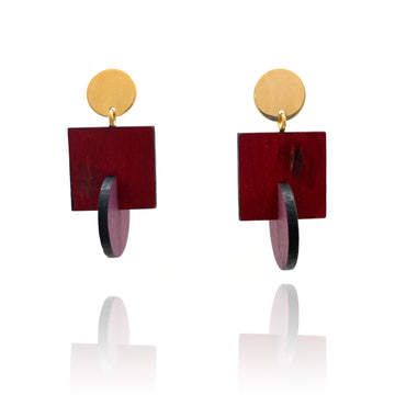 Square and Round Earrings
