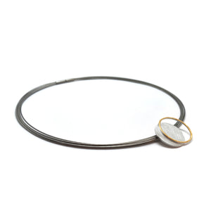 Stainless Steel and Silver Necklace-Necklaces-Manuela Carl-Pistachios