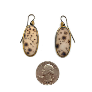 Starburst Agate and 23k Gold Earrings-Earrings-Austin Titus-Pistachios