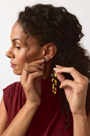 Starburst Studs with Long Gold Petal Jackets-Earrings-So Young Park-Pistachios