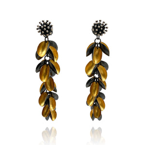 Starburst Studs with Long Gold Petal Jackets-Earrings-So Young Park-Pistachios