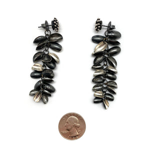 Starburst Studs with Long Silver Petal Jackets-Earrings-So Young Park-Pistachios