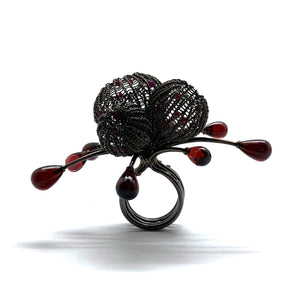 Statement Garnet Ring-Rings-Sowon Joo-Pistachios