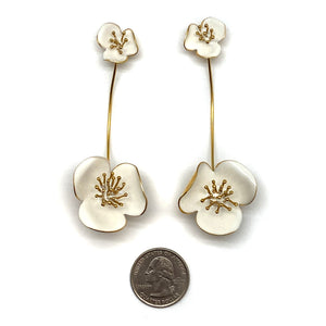 Statement White Flower Earrings-Earrings-Georgia Charal-Pistachios