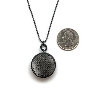 Steel Circle Pendant-Necklaces-Sandra Salaices-Pistachios