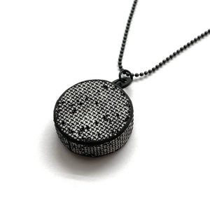 Steel Circle Pendant-Necklaces-Sandra Salaices-Pistachios