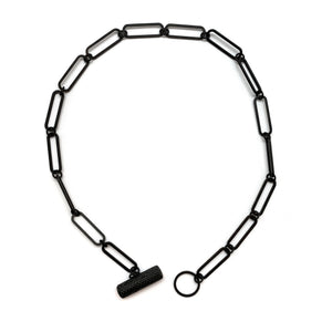 Steel Cylinder Clasp Necklace-Necklaces-Sandra Salaices-Pistachios