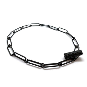 Steel Cylinder Clasp Necklace-Necklaces-Sandra Salaices-Pistachios