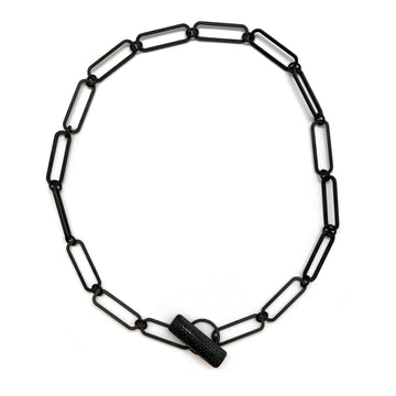 Steel Cylinder Clasp Necklace