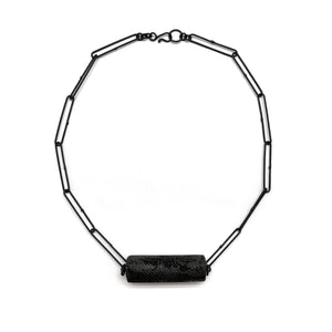 Steel Cylinder Necklace-Necklaces-Sandra Salaices-Pistachios