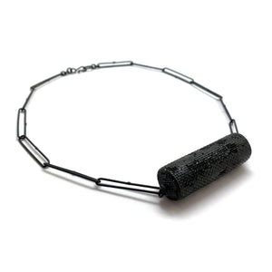 Steel Cylinder Necklace-Necklaces-Sandra Salaices-Pistachios