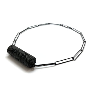 Steel Cylinder Necklace-Necklaces-Sandra Salaices-Pistachios