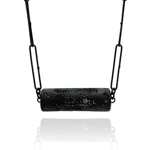 Steel Cylinder Necklace-Necklaces-Sandra Salaices-Pistachios