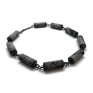 Steel Multi-Cylinder Necklace-Necklaces-Sandra Salaices-Pistachios