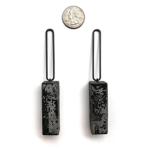 Steel Rectangle Drop Earrings-Earrings-Sandra Salaices-Pistachios