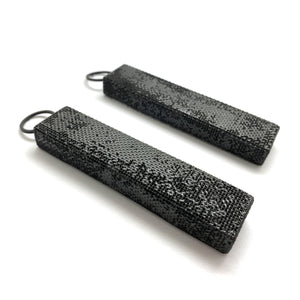 Steel Rectangle and Circle Earrings-Earrings-Sandra Salaices-Pistachios