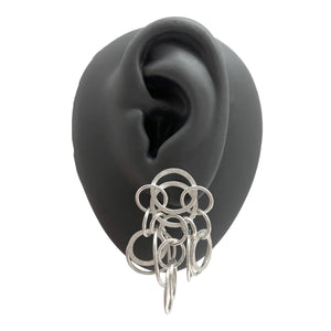 Sterling Silver Circle Link Earrings - Pistachios