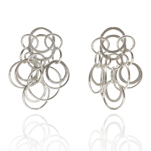 Sterling Silver Circle Link Earrings - Pistachios