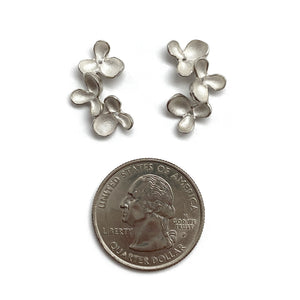 Sterling Silver Descending Flower Studs-Earrings-Sarah Richardson-Pistachios