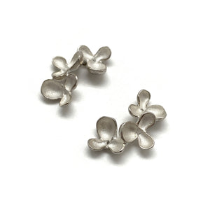 Sterling Silver Descending Flower Studs-Earrings-Sarah Richardson-Pistachios
