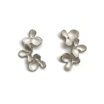 Sterling Silver Descending Flower Studs